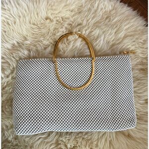 Marlow Vintage White and Gold Clutch, including strap